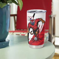 South Korea Football 2026 Champions Tumbler Cup Taegeuk Warriors Tiger Mascot - Traditional Korean Art Style