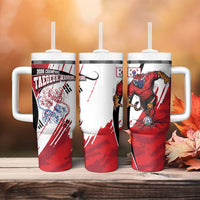 South Korea Football 2026 Champions Tumbler With Handle Taegeuk Warriors Tiger Mascot - Traditional Korean Art Style