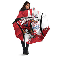 South Korea Football 2026 Champions Umbrella Taegeuk Warriors Tiger Mascot - Traditional Korean Art Style