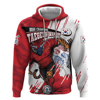 South Korea Football 2026 Champions Zip Hoodie Taegeuk Warriors Tiger Mascot - Traditional Korean Art Style