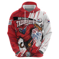 South Korea Football 2026 Champions Zip Hoodie Taegeuk Warriors Tiger Mascot - Traditional Korean Art Style