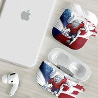 Czech Republic Football AirPods Case Fierce Athletic Lion Graphic In Painted Grunge Flag Style