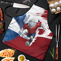 Czech Republic Football Apron Fierce Athletic Lion Graphic In Painted Grunge Flag Style