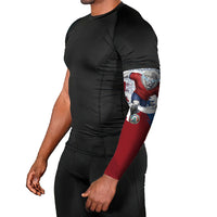 Czech Republic Football Arm Sleeves Fierce Athletic Lion Graphic In Painted Grunge Flag Style