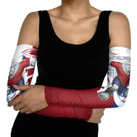 Czech Republic Football Arm Sleeves Fierce Athletic Lion Graphic In Painted Grunge Flag Style