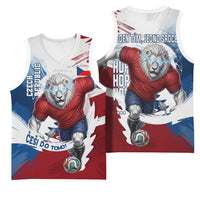 Czech Republic Football Basketball Jersey Fierce Athletic Lion Graphic In Painted Grunge Flag Style
