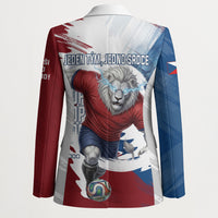Czech Republic Football Blazer Fierce Athletic Lion Graphic In Painted Grunge Flag Style