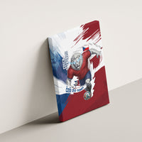 Czech Republic Football Canvas Wall Art Fierce Athletic Lion Graphic In Painted Grunge Flag Style