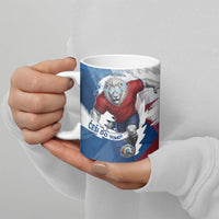 Czech Republic Football Ceramic Mug Fierce Athletic Lion Graphic In Painted Grunge Flag Style