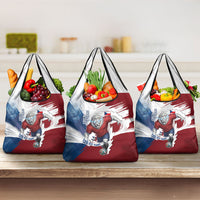 Czech Republic Football Grocery Bag Fierce Athletic Lion Graphic In Painted Grunge Flag Style