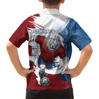 Czech Republic Football Hawaiian Shirt Fierce Athletic Lion Graphic In Painted Grunge Flag Style