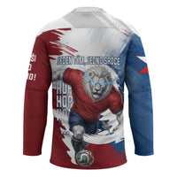 Czech Republic Football Hockey Jersey Fierce Athletic Lion Graphic In Painted Grunge Flag Style