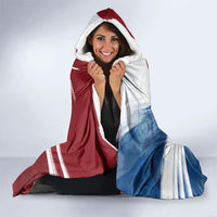 Czech Republic Football Hooded Blanket Fierce Athletic Lion Graphic In Painted Grunge Flag Style