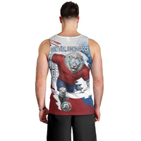 Czech Republic Football Men Tank Top Fierce Athletic Lion Graphic In Painted Grunge Flag Style