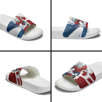 Czech Republic Football Slide Sandals Fierce Athletic Lion Graphic In Painted Grunge Flag Style
