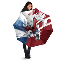 Czech Republic Football Umbrella Fierce Athletic Lion Graphic In Painted Grunge Flag Style