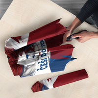 Czech Republic Football Umbrella Fierce Athletic Lion Graphic In Painted Grunge Flag Style