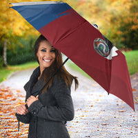 Czech Republic Football Umbrella Fierce Athletic Lion Graphic In Painted Grunge Flag Style