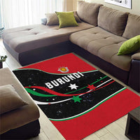 Burundi Area Rug with Athletics Runners Black Red Green Flag Spirit