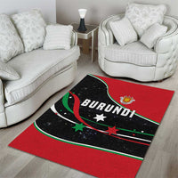 Burundi Area Rug with Athletics Runners Black Red Green Flag Spirit