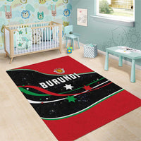 Burundi Area Rug with Athletics Runners Black Red Green Flag Spirit