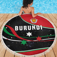 Burundi Beach Blanket with Athletics Runners Black Red Green Flag Spirit