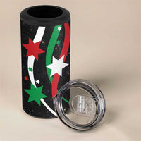 Burundi 4 in 1 Can Cooler Tumbler with Athletics Runners Black Red Green Flag Spirit