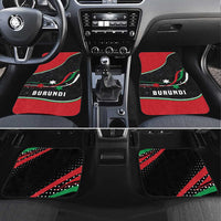 Burundi Car Mats with Athletics Runners Black Red Green Flag Spirit