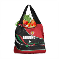 Burundi Grocery Bag with Athletics Runners Black Red Green Flag Spirit