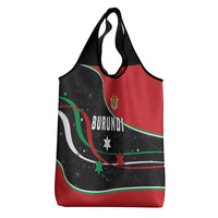 Burundi Grocery Bag with Athletics Runners Black Red Green Flag Spirit