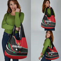 Burundi Grocery Bag with Athletics Runners Black Red Green Flag Spirit