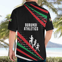 Burundi Hawaiian Shirt with Athletics Runners Black Red Green Flag Spirit