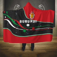 Burundi Hooded Blanket with Athletics Runners Black Red Green Flag Spirit