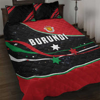 Burundi Quilt Bed Set with Athletics Runners Black Red Green Flag Spirit