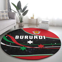 Burundi Round Carpet with Athletics Runners Black Red Green Flag Spirit