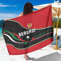 Burundi Sarong with Athletics Runners Black Red Green Flag Spirit