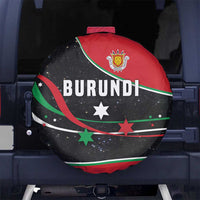 Burundi Spare Tire Cover with Athletics Runners Black Red Green Flag Spirit