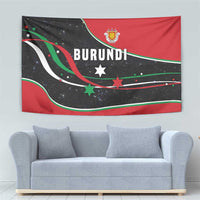 Burundi Tapestry with Athletics Runners Black Red Green Flag Spirit