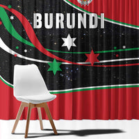 Burundi Window Curtain with Athletics Runners Black Red Green Flag Spirit