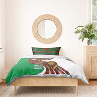 Burundi Lion Tribal Pattern Bedding Set with National Motto Unité Travail Progrès