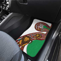 Burundi Lion Tribal Pattern Car Mats with National Motto Unité Travail Progrès