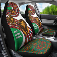 Burundi Lion Tribal Pattern Car Seat Cover with National Motto Unité Travail Progrès