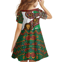 Burundi Lion Tribal Pattern Family Matching Off The Shoulder Long Sleeve Dress and Hawaiian Shirt with National Motto Unité Travail Progrès