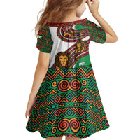 Burundi Lion Tribal Pattern Family Matching Off Shoulder Maxi Dress and Hawaiian Shirt with National Motto Unité Travail Progrès