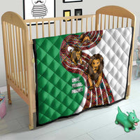 Burundi Lion Tribal Pattern Quilt with National Motto Unité Travail Progrès