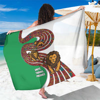 Burundi Lion Tribal Pattern Sarong with National Motto Unité Travail Progrès