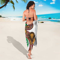 Burundi Lion Tribal Pattern Sarong with National Motto Unité Travail Progrès