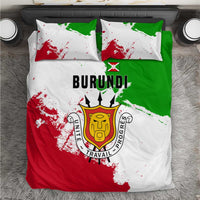 Burundi Flag Bedding Set with National Emblem and Motto Unité Travail Progres