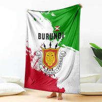 Burundi Flag Blanket with National Emblem and Motto Unité Travail Progres
