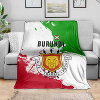 Burundi Flag Blanket with National Emblem and Motto Unité Travail Progres